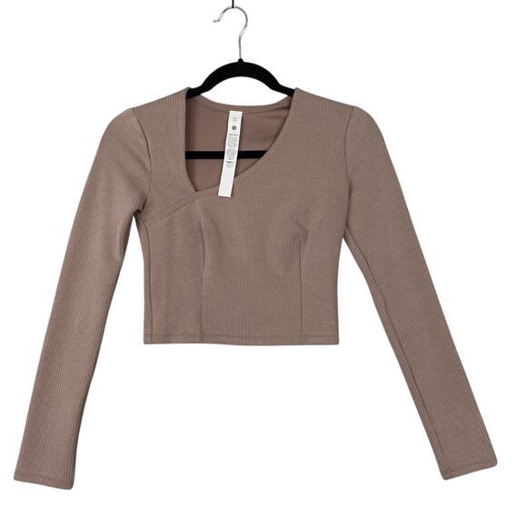 Lululemon Softstreme Asymmetrical Crop Long Sleeves Top XXS - Picture 1 of 7